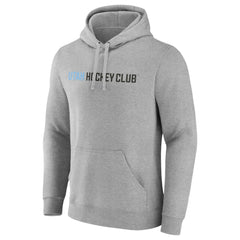 NHL Heather Gray Utah Mammoth Fanatics Wordmark Logo Fleece Pullover Hoodie
