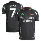 Bukayo Saka Arsenal 2024/25 Away Player Jersey - Adidas Black