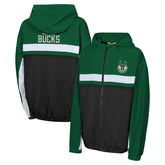 NBA Milwaukee Bucks Youth Headliner Windbreaker Full-Zip Hoodie Jacket