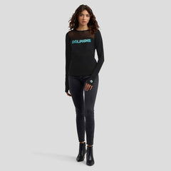 WEAR by Erin Andrews x Gracie Hunt Women's Mesh Panel Long Sleeve T-Shirt - Miami Dolphins