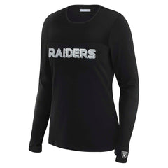 WEAR by Erin Andrews x Gracie Hunt Women's Mesh Panel Long Sleeve T-Shirt - Las Vegas Raiders