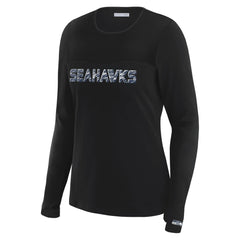 WEAR by Erin Andrews x Gracie Hunt Women's Mesh Panel Long Sleeve T-Shirt - Seattle Seahawks