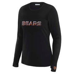 WEAR by Erin Andrews x Gracie Hunt Women's Mesh Panel Long Sleeve T-Shirt - Chicago Bears