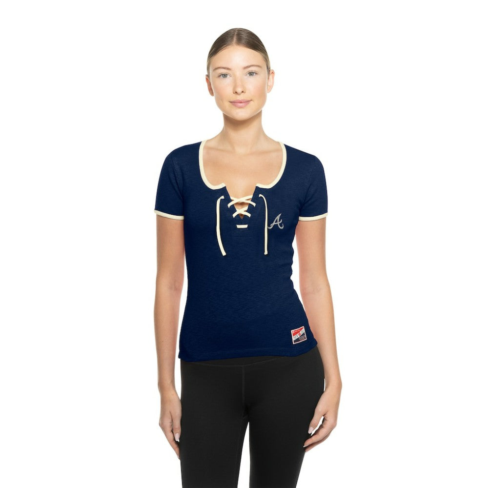 MLB Atlanta Braves New Era Women's Throwback Lace Up T-Shirt