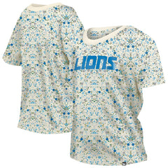 Women's Glam Game Floral Scoop Neck T-Shirt - Detroit Lions