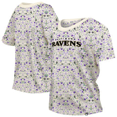 Women's Glam Game Floral Scoop Neck T-Shirt - Baltimore Ravens