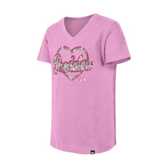 NHL Pink Nashville Predators New Era Girl's Youth Flip Sequin V-Neck T-Shirt