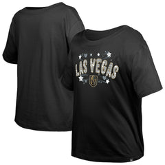 NHL Black Vegas Golden Knights New Era Girl's Youth Flip Sequin T-Shirt