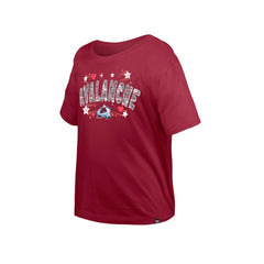 NHL Dark Red Colorado Avalanche New Era Girl's Youth Flip Sequin T-Shirt