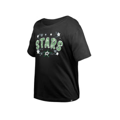 NHL Black Dallas Stars New Era Girl's Youth Flip Sequin T-Shirt