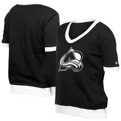 NHL Black Colorado Avalanche New Era Women's Game Day Rhinestuds T-Shirt