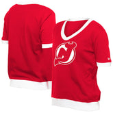 NHL Red New Jersey Devils New Era Women's Game Day Rhinestuds T-Shirt