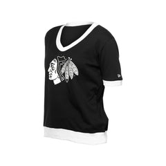 NHL Black Chicago Blackhawks New Era Women's Game Day Rhinestuds T-Shirt