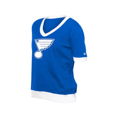 NHL Blue St. Louis Blues New Era Women's Game Day Rhinestuds T-Shirt
