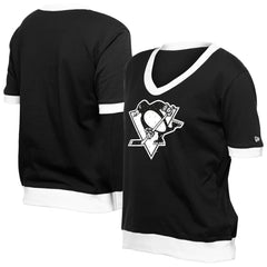 NHL Black Pittsburgh Penguins New Era Women's Game Day Rhinestuds T-Shirt