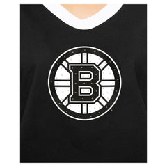 NHL Black Boston Bruins New Era Women's Game Day Rhinestuds T-Shirt