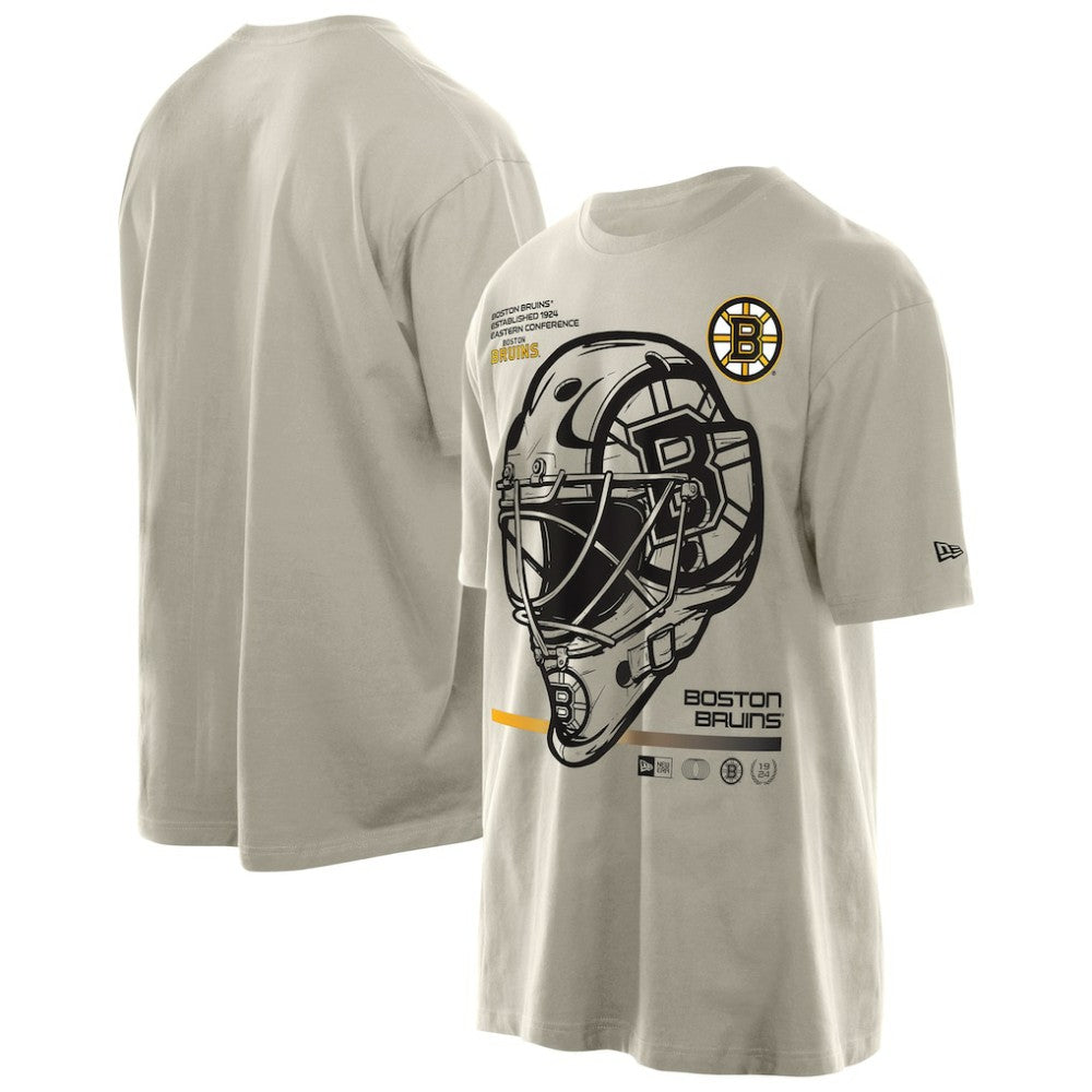NHL Tan Boston Bruins New Era Goalie Mask T-Shirt