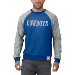 Darius Rucker Collection Throwback Color Block Raglan Pullover Sweatshirt - Dallas Cowboys
