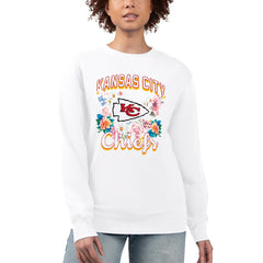 G-III 4Her by Carl Banks Women's Flower Logo Graphic Fleece Pullover Sweatshirt - Kansas City Chiefs
