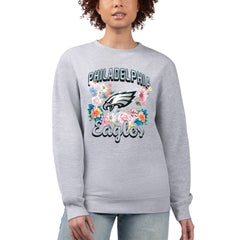G-III 4Her by Carl Banks Women's Flower Logo Graphic Fleece Pullover Sweatshirt - Philadelphia Eagles
