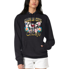G-III 4Her by Carl Banks Women's Flowers Team Logo Graphic Fleece Pullover Hoodie - Kansas City Chiefs