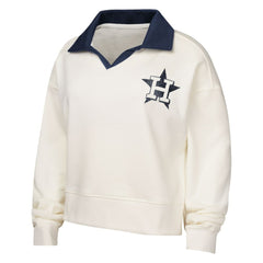 MLB Houston Astros Girls Youth Ballpark Hit Collared V-Neck Pullover Sweatshirt