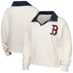 MLB Boston Red Sox Girls Youth Ballpark Hit Collared V-Neck Pullover Sweatshirt