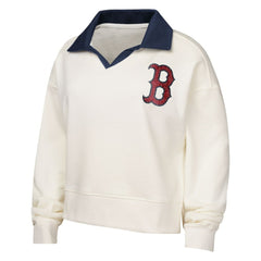 MLB Boston Red Sox Girls Youth Ballpark Hit Collared V-Neck Pullover Sweatshirt