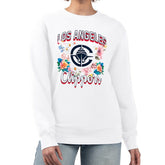 NBA LA Clippers G-III 4Her by Carl Banks Women's Flowers Team Logo Graphic Fleece Crewneck Pullover Sweatshirt
