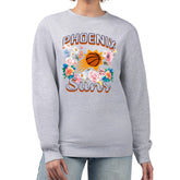NBA Phoenix Suns G-III 4Her by Carl Banks Women's Flowers Team Logo Graphic Fleece Crewneck Pullover Sweatshirt
