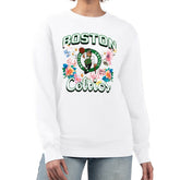 NBA Boston Celtics G-III 4Her by Carl Banks Women's Flowers Team Logo Graphic Fleece Crewneck Pullover Sweatshirt