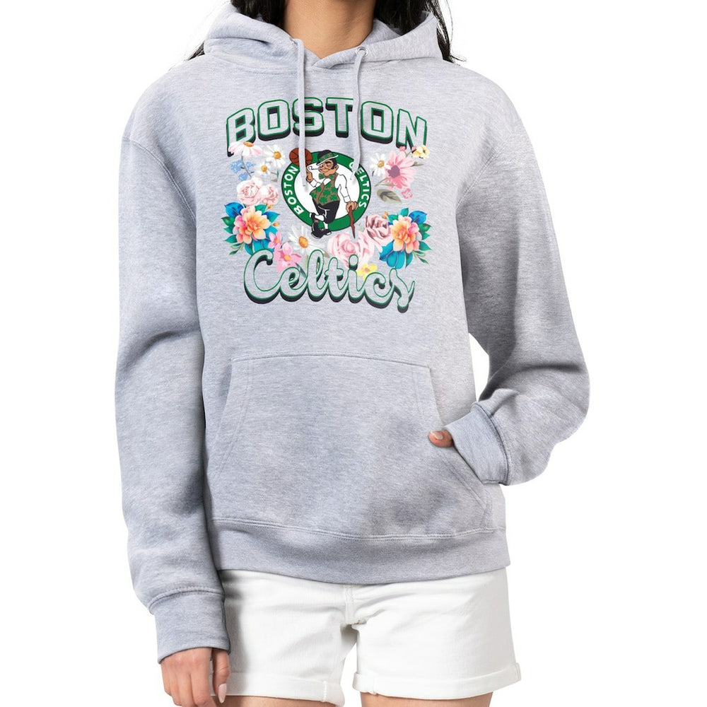 NBA Boston Celtics G-III 4Her by Carl Banks Women's Flowers Team Logo Graphic Fleece Pullover Hoodie