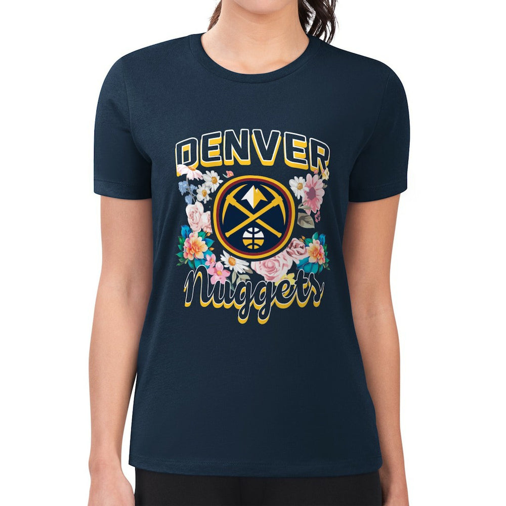 NBA Denver Nuggets G-III 4Her by Carl Banks Women's Super-Slim Fit Lightweight Flowers Team Logo Graphic T-Shirt sale