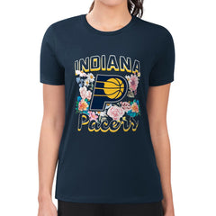NBA Indiana Pacers G-III 4Her by Carl Banks Women's Super-Slim Fit Lightweight Flowers Team Logo Graphic T-Shirt