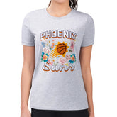 NBA Phoenix Suns G-III 4Her by Carl Banks Women's Super-Slim Fit Lightweight Flowers Team Logo Graphic T-Shirt