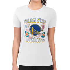 NBA Golden State Warriors G-III 4Her by Carl Banks Women's Super-Slim Fit Lightweight Flowers Team Logo Graphic T-Shirt sale
