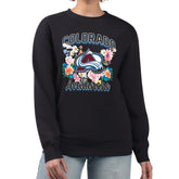 NHL Black Colorado Avalanche G-III 4Her by Carl Banks Women's Flower Logo Pullover Sweatshirt