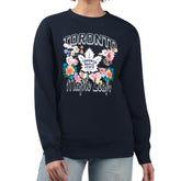 NHL Navy Toronto Maple Leafs G-III 4Her by Carl Banks Women's Flower Logo Pullover Sweatshirt