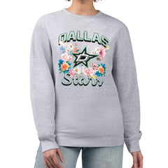 NHL Heather Gray Dallas Stars G-III 4Her by Carl Banks Women's Flower Logo Pullover Sweatshirt