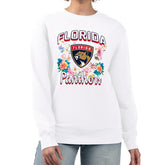 NHL White Florida Panthers G-III 4Her by Carl Banks Women's Flower Logo Pullover Sweatshirt