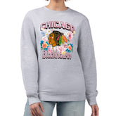 NHL Heather Gray Chicago Blackhawks G-III 4Her by Carl Banks Women's Flower Logo Pullover Sweatshirt