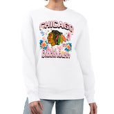 NHL White Chicago Blackhawks G-III 4Her by Carl Banks Women's Flower Logo Pullover Sweatshirt