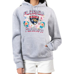 NHL Heather Gray Florida Panthers G-III 4Her by Carl Banks Women's Flower Logo Pullover Hoodie