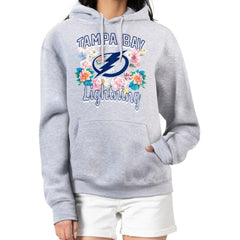 NHL Heather Gray Tampa Bay Lightning G-III 4Her by Carl Banks Women's Flower Logo Pullover Hoodie