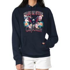 NHL Navy Washington Capitals G-III 4Her by Carl Banks Women's Flower Logo Pullover Hoodie