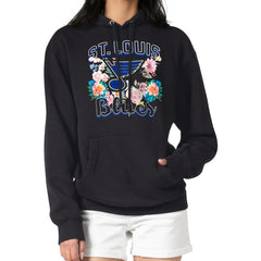 NHL Black St. Louis Blues G-III 4Her by Carl Banks Women's Flower Logo Pullover Hoodie