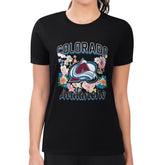NHL Black Colorado Avalanche G-III 4Her by Carl Banks Women's Super-Slim Fit Lightweight Flower Logo T-Shirt