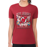 NHL Red New Jersey Devils G-III 4Her by Carl Banks Women's Super-Slim Fit Lightweight Flower Logo T-Shirt