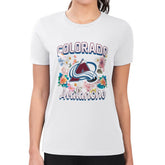 NHL White Colorado Avalanche G-III 4Her by Carl Banks Women's Super-Slim Fit Lightweight Flower Logo T-Shirt
