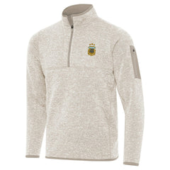 Argentina National Team Antigua Fortune Quarter-Zip Pullover Jacket - Cream